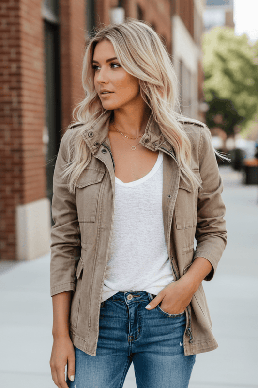 DAILYDRIFT – Chic Everyday Essentials Jacket: Lightweight Layer with Front Zipper