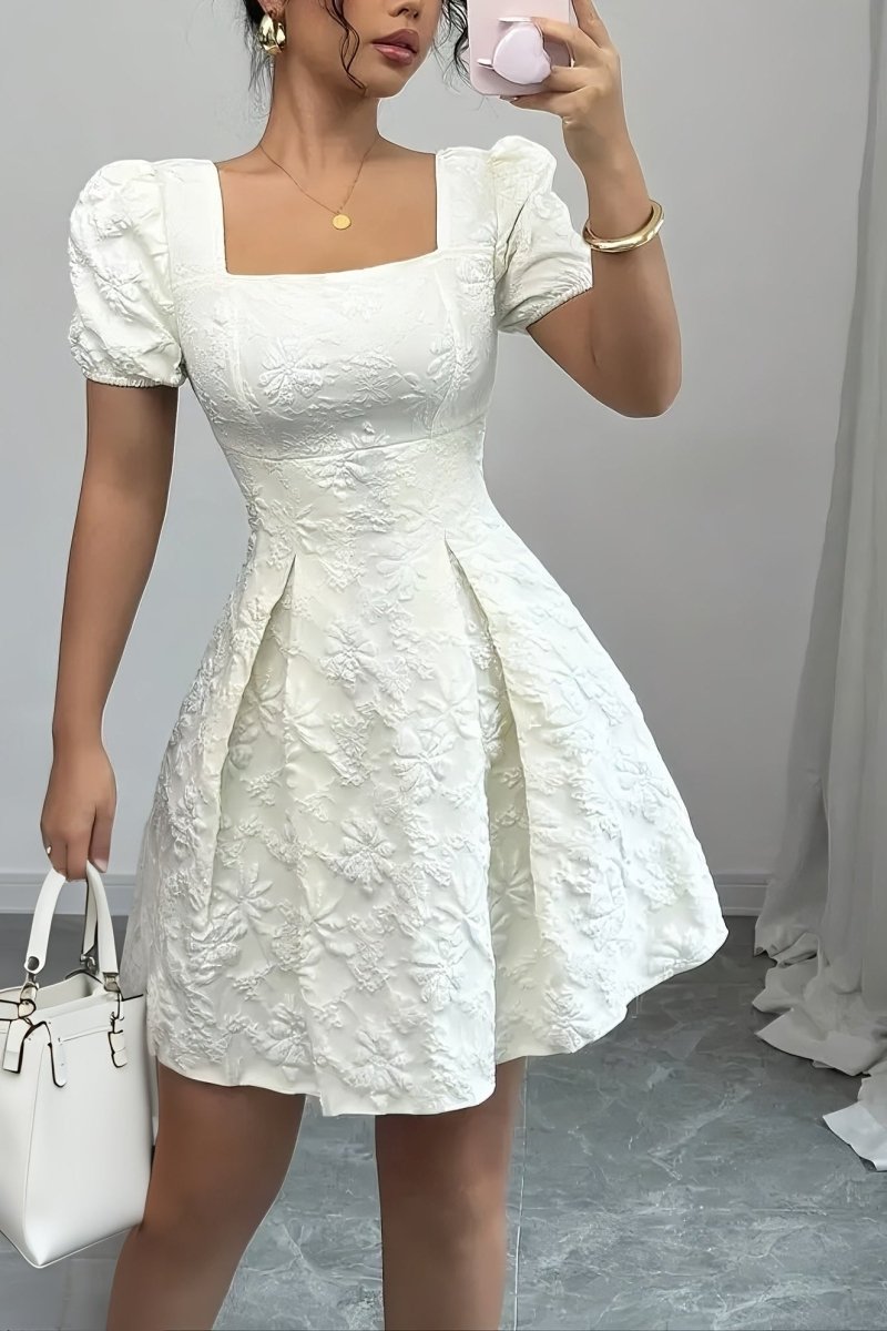 Eviana - Stylish Floral Dress with Square Neckline