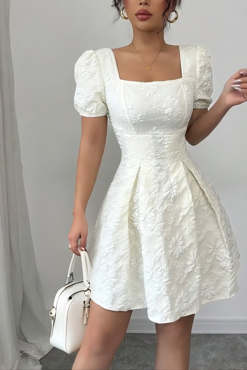 Eviana - Stylish Floral Dress with Square Neckline