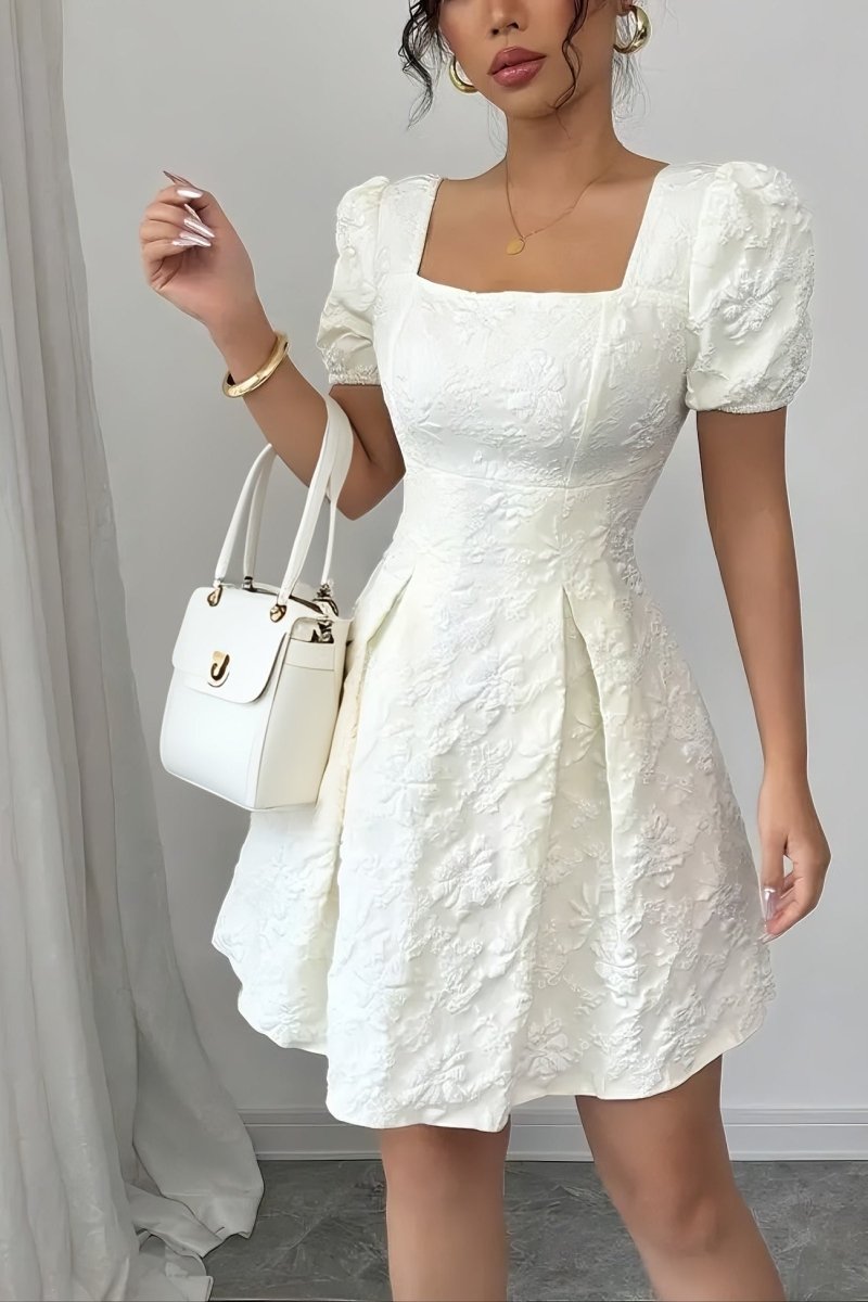 Eviana - Stylish Floral Dress with Square Neckline