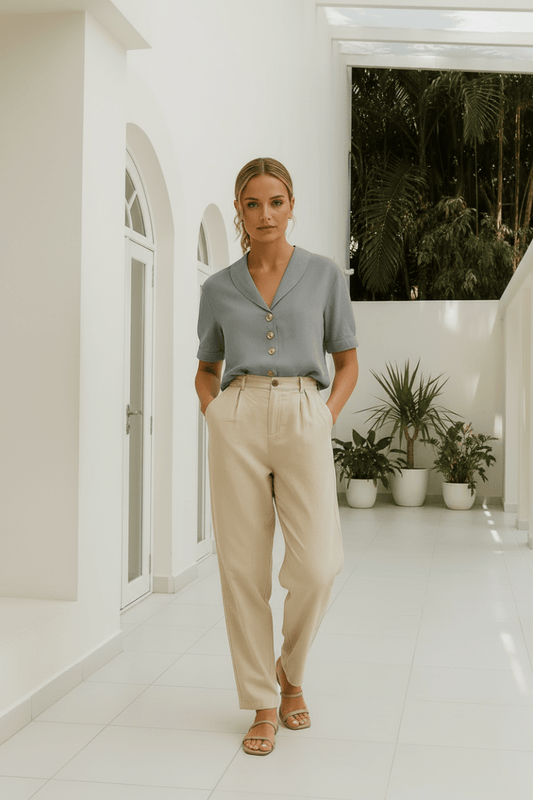 ELIN – Women’s Cotton-Linen T-Shirt, Lightweight Everyday Essential