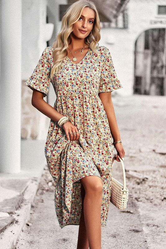 Floral Midi Dress - Lightweight Summer Dresses for Effortless Style 0