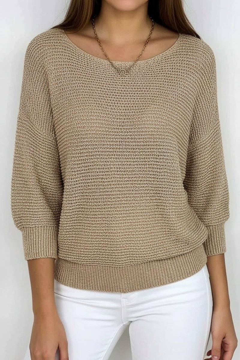 Genevieve - Comfortable Knitted Autumn Top in Timeless Design for Versatile Layering 2