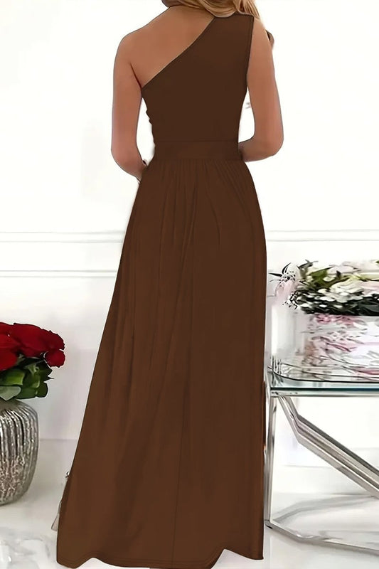 Harper - Stylish One-Shoulder Dress with Backless & Side Slit 2