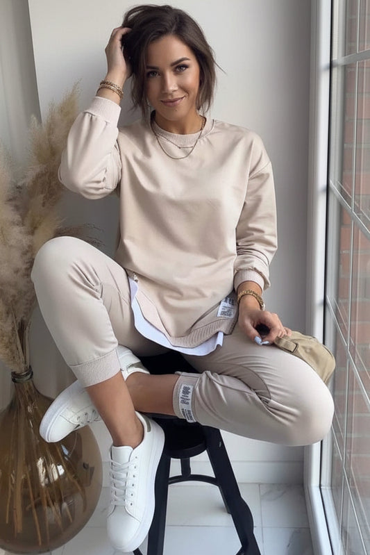 LOUNGECOM – Comfortable Cotton-Polyester Loungewear Set for Women