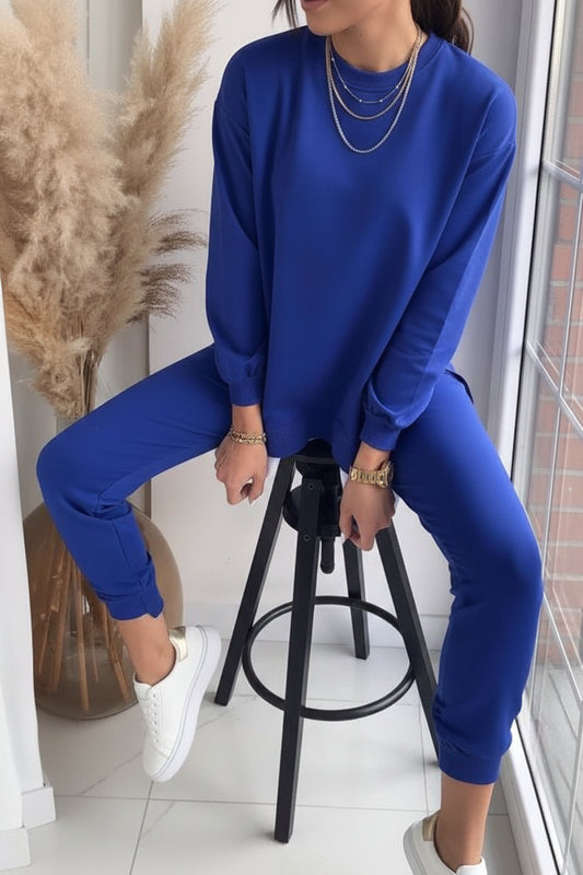 LOUNGECOM – Comfortable Cotton-Polyester Loungewear Set for Women