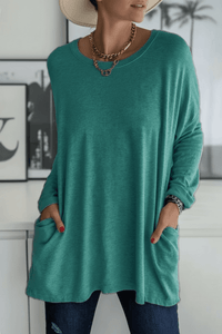 Heidi-Mode - Loose Fit Tunic Top with Pockets & Long Sleeves in Autumn Colors 1