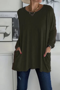 Heidi-Mode - Loose Fit Tunic Top with Pockets & Long Sleeves in Autumn Colors 10