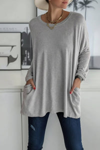 Heidi-Mode - Loose Fit Tunic Top with Pockets & Long Sleeves in Autumn Colors 3
