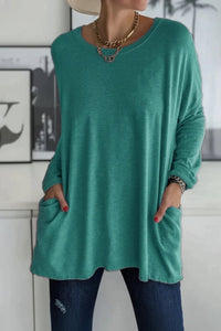 Heidi-Mode - Loose Fit Tunic Top with Pockets & Long Sleeves in Autumn Colors 8