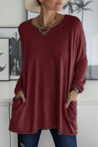 Heidi-Mode - Loose Fit Tunic Top with Pockets & Long Sleeves in Autumn Colors 9