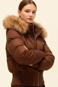 Heidi-Mode - Women's Black Puffer Jacket, Quilted Winter Coat with Removable Hood 2