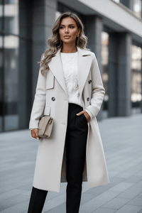 VELTRENCH – Elegant Long Trench Coat for Women with Spring Warmth