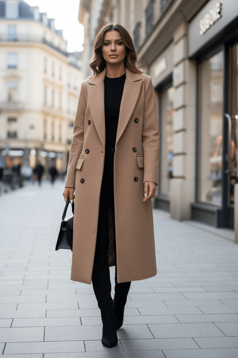 VELTRENCH – Elegant Long Trench Coat for Women with Spring Warmth
