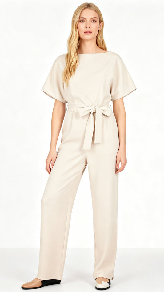 Heidi-Mode Women's High Waist Knit Jumpsuit - Comfortable Straight Cut 2