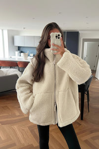 Heidi-Mode Women's Oversized Lambswool Jacket - Cozy Winter Coat for Comfort 1