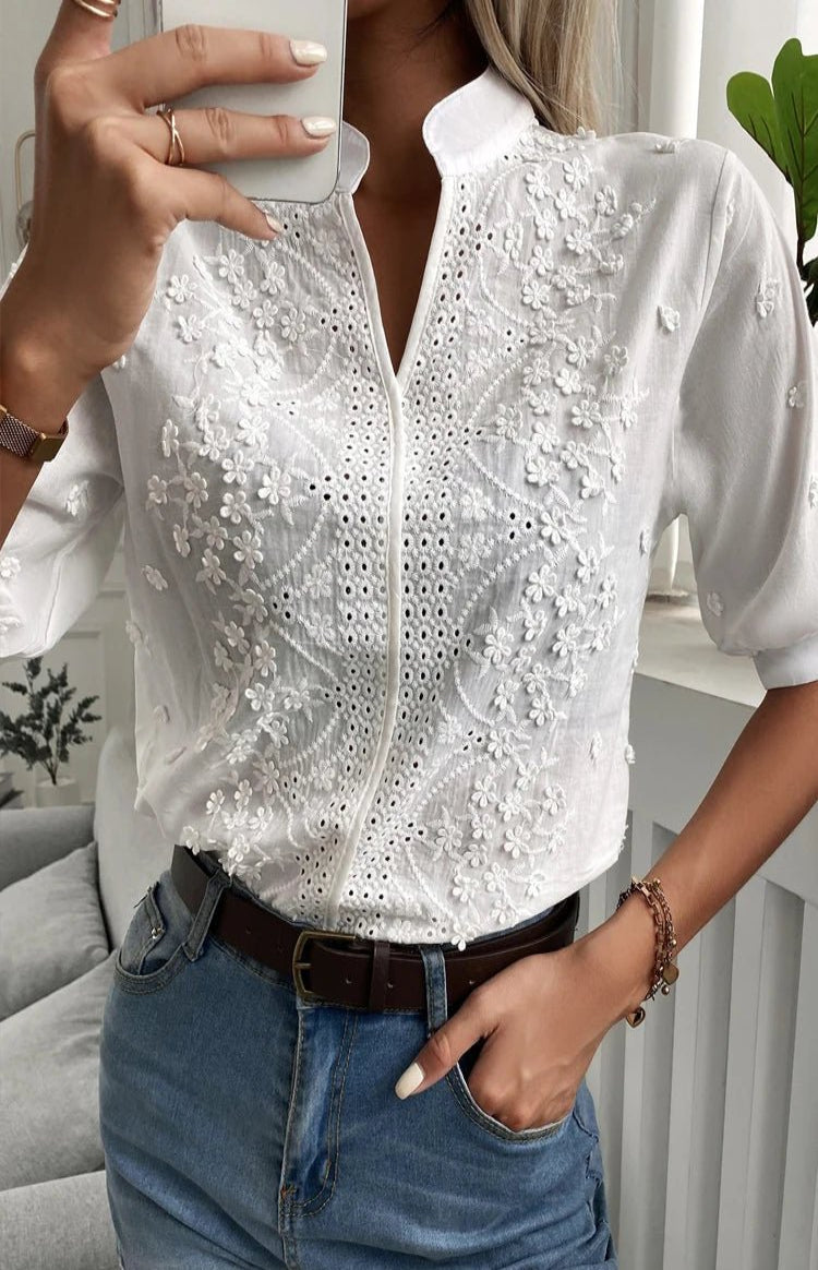 Heidi - Elegant V-Neck Top in High-Quality Fabric for Effortless Style 3