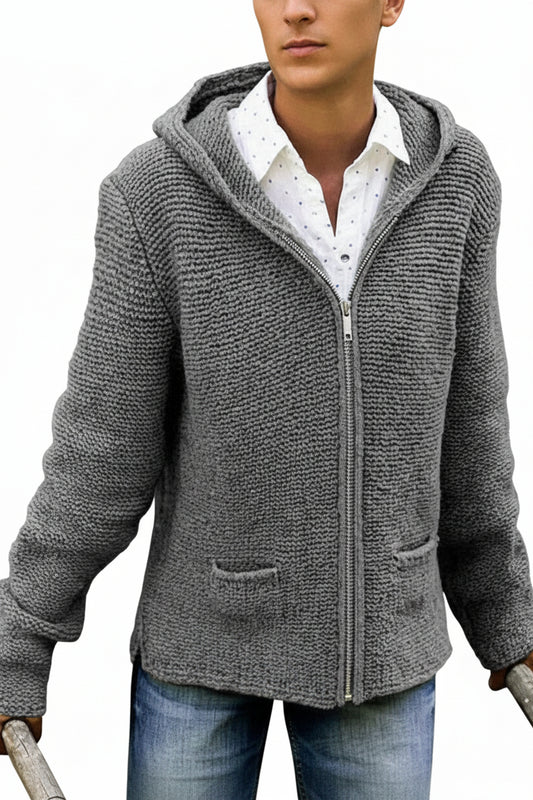 WARMDRIFT – Midweight Knit Coat with Hood and Long Sleeve Comfort