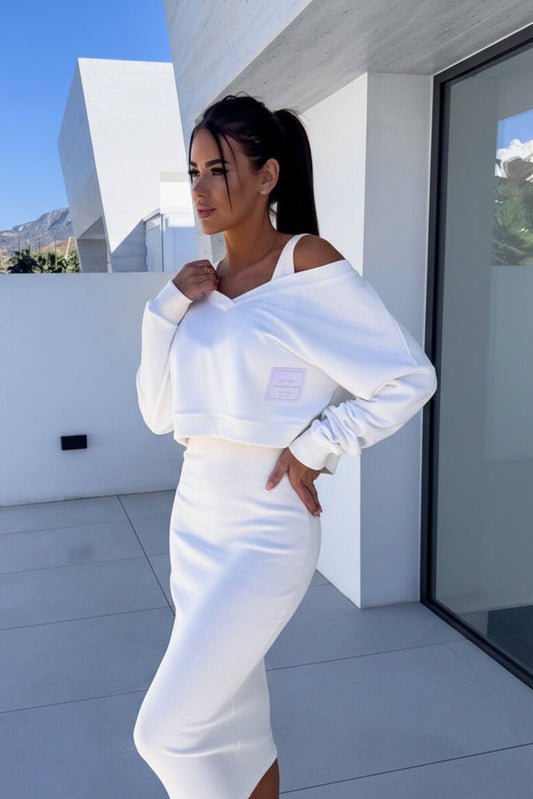 FLEXWEAR – Versatile Sweatshirt Dress Set with Soft Cotton Feel