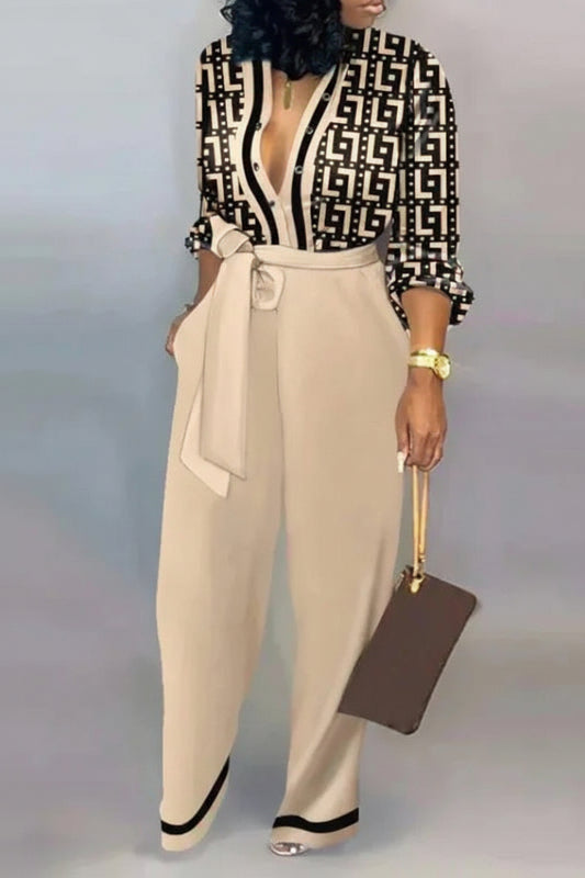 Heidi Elegant Cotton Jumpsuit with V-Neck and Lace-Up Details for Women 0