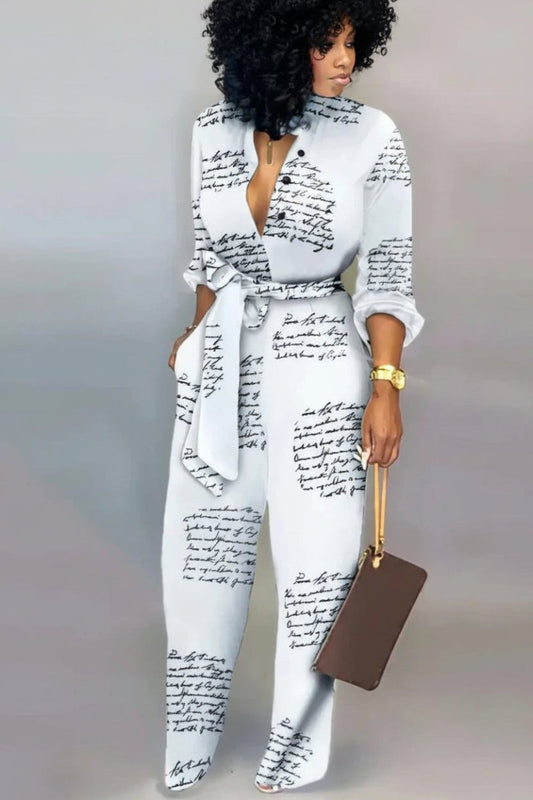 Heidi Elegant Cotton Jumpsuit with V-Neck and Lace-Up Details for Women 2