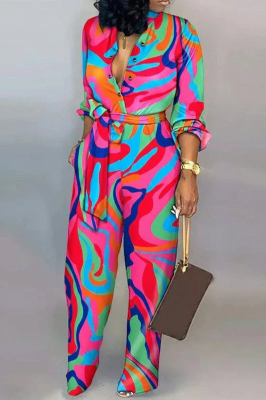 Heidi Elegant Cotton Jumpsuit with V-Neck and Lace-Up Details for Women 4