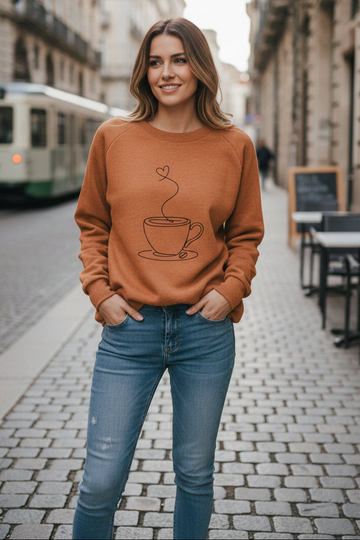 Heidi Fashion - Cozy Coffee Graphic Sweatshirt for Casual Comfort 0