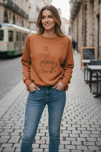 Heidi Fashion - Cozy Coffee Graphic Sweatshirt for Casual Comfort 0