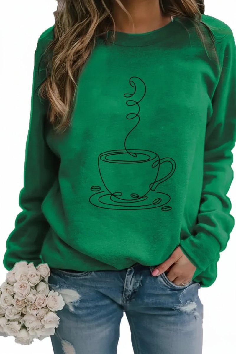 Heidi Fashion - Cozy Coffee Graphic Sweatshirt for Casual Comfort 3