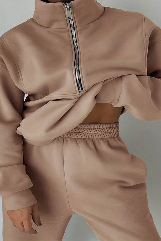 Heidi Fashion - Women's Half Zip Jogging Set for Comfort and Style 11