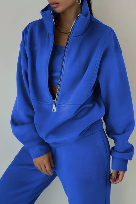 Heidi Fashion - Women's Half Zip Jogging Set for Comfort and Style 12