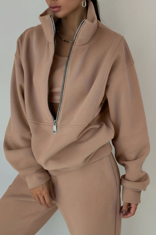 Heidi Fashion - Women's Half Zip Jogging Set for Comfort and Style 6