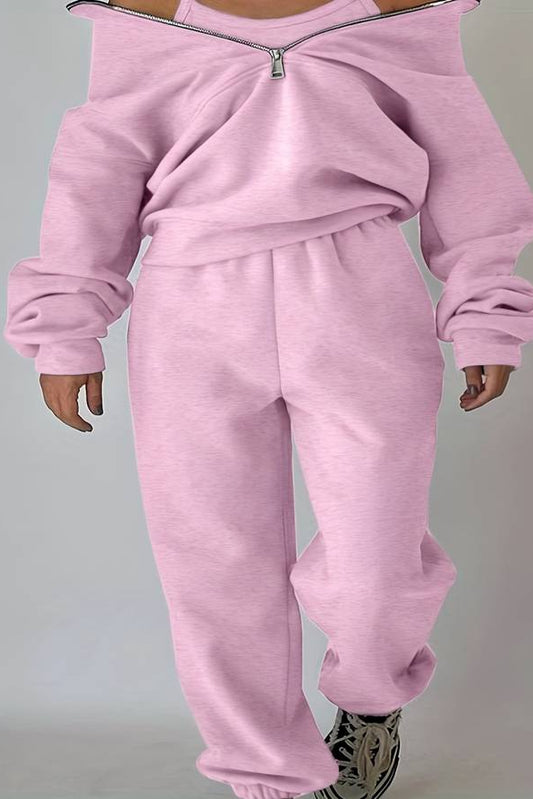 Heidi Fashion - Women's Half Zip Jogging Set for Comfort and Style 8