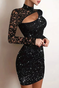 Helena - Feminine High-Neck Bodycon Dress with Long Sleeves 4