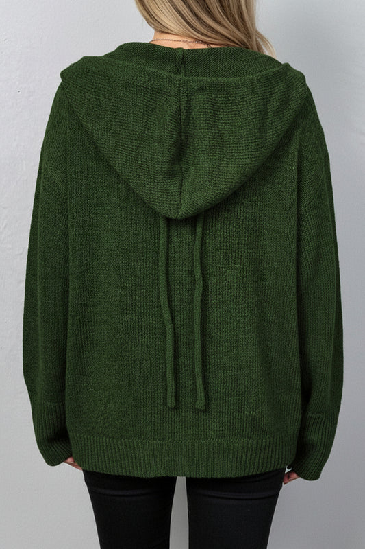 Hooded Cardigan with Drawstring - Stylish Comfort for Effortless Layering 2