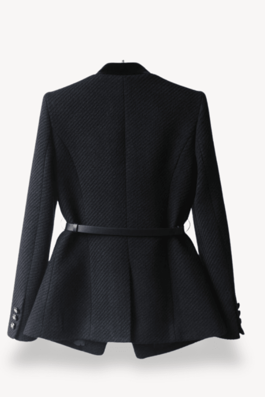 Ingrid - Sleek Women's Belted Blazer with Gold-Tone Hardware