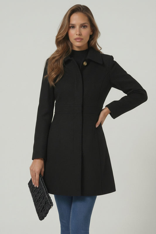 Josephine - Women's A-Line Wool Coat with Button Placket for Winter Style 1