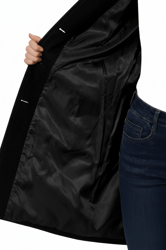 Josephine - Women's A-Line Wool Coat with Button Placket for Winter Style 2