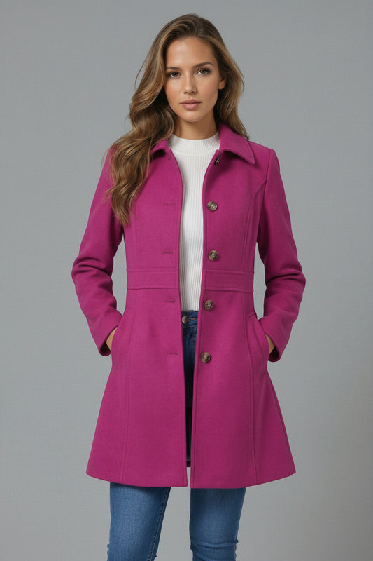 COATIQUE – Elegant Women's Coat with Structured Button Placket