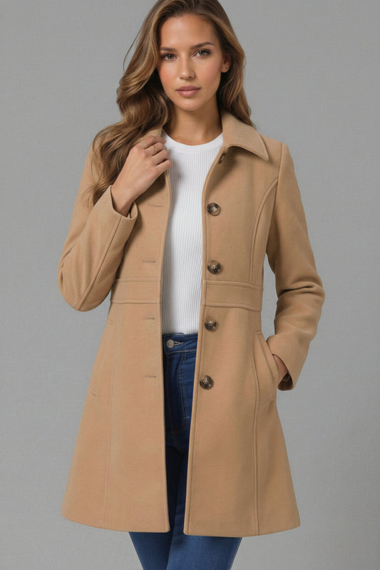 COATIQUE – Elegant Women's Coat with Structured Button Placket