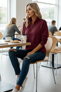 Katheryn - Women's Adjustable Collar Sweater for Everyday Comfort 2