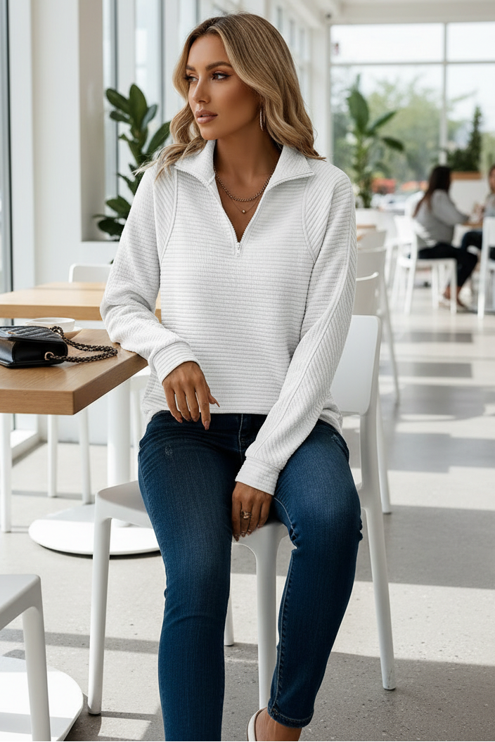 Katheryn - Women's Adjustable Collar Sweater for Everyday Comfort 4