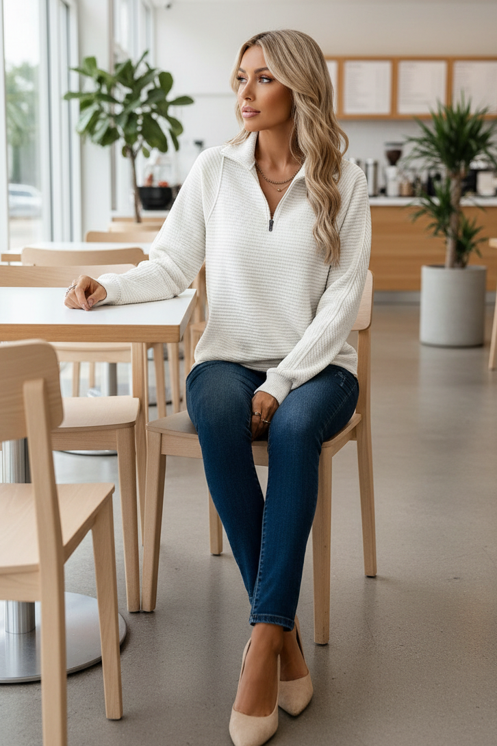 Katheryn - Women's Adjustable Collar Sweater for Everyday Comfort 6