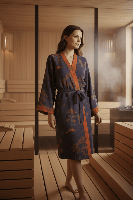 Kimono bathrobe cotton gauze retro unisex 0