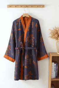 Kimono bathrobe cotton gauze retro unisex 1