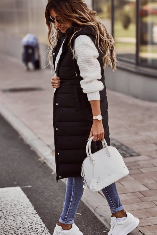 WINTERLAY – Elegant Knee-Length Quilted Vest for Women, Easy Layering