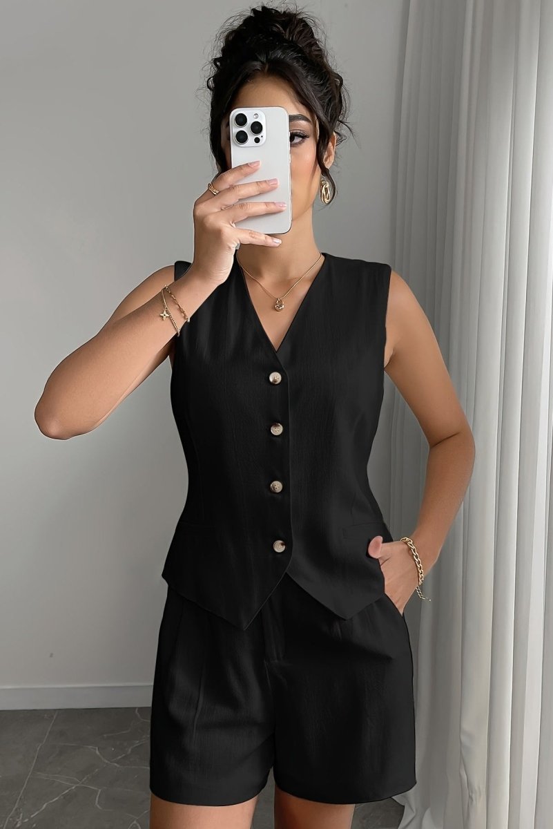 Lunarelle - Linen Vest & Shorts Set