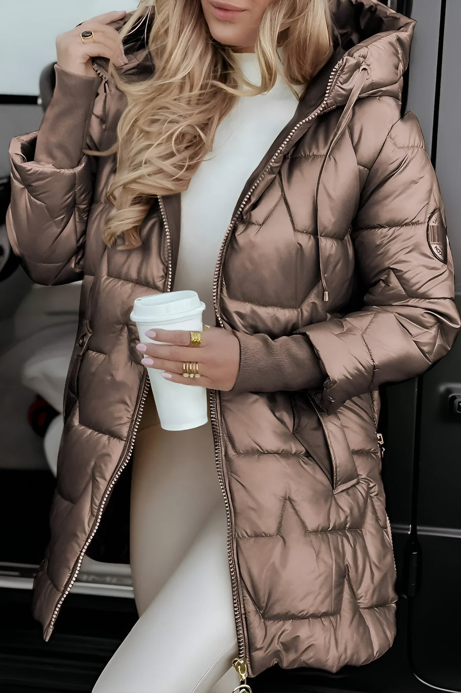 Madison Long Quilted Jacket - Lightweight Elegant Outerwear for Versatile Style 7