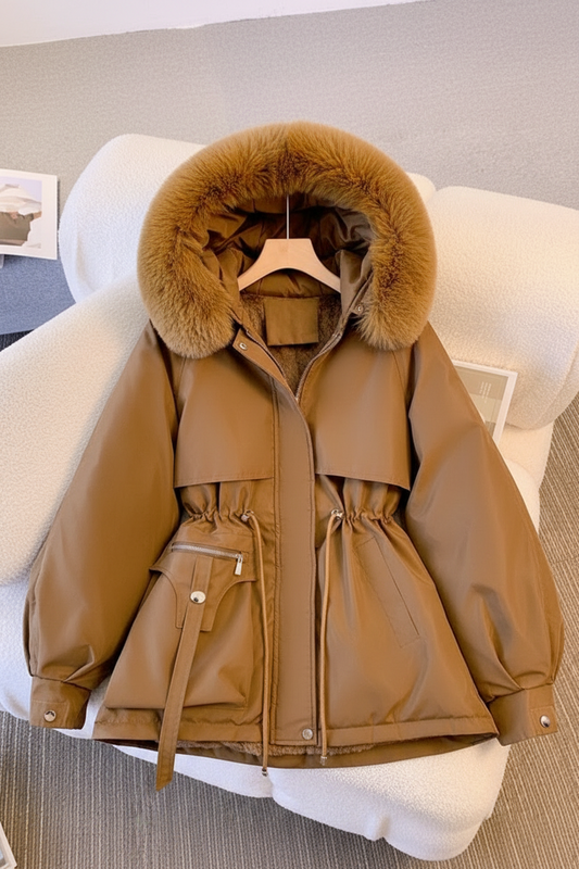 FURORA – Elegant Women’s Puffer Jacket with Cozy Fur Collar for Winter Warmth