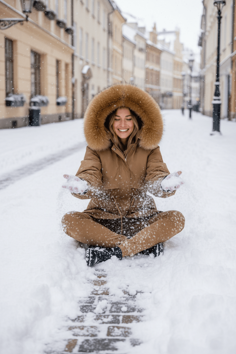 FURORA – Elegant Women’s Puffer Jacket with Cozy Fur Collar for Spring Warmth